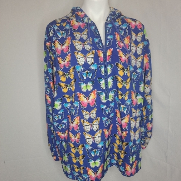 VNTG Butterfly Wind Breaker Hoody w/ Pockets! size XXL - Picture 5 of 11